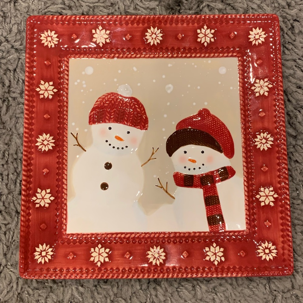 Snowman serving plate